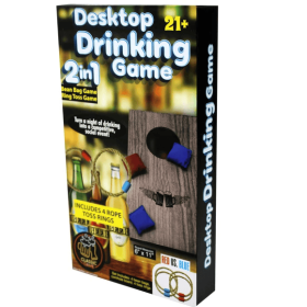 2-in-1 Bean Bag Toss and Ring Toss Desktop Drinking Game