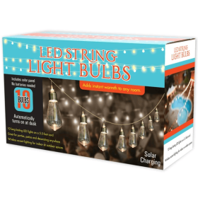 10-Bulb Solar LED String Lights