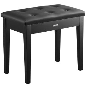 Piano Keyboard Bench Storage Padded Cushion Seat Wooden Vanity Bookcase Stool