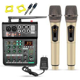 5 Core Audio Mixer Sound Board 4 Channel XLR Stereo Receiver w Bluetooth USB Microphone PA Karaoke Music Podcast Mixing Soundboard Mini Mezclador