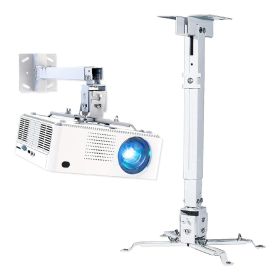 5 Core White Projector Stand Ceiling Wall Mount Universal Projectors Adjustable w Mounting Bracket - PS 01 WH