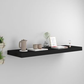 Wall Shelf Black Honeycomb MDF, metal frame 31.5 x 9.3 x 1.5 in