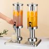 SOGA 6L Stainless Steel Beverage Dispenser – Dual Ice Cylinder, Hot & Cold Water Jug