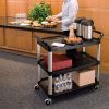 SOGA 3-Tier Compact Food Cart Trolley with Wheels – Black Portable Kitchen and Utility Cart for Food Serving, Storage, and Organization in Home