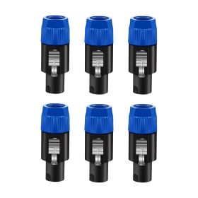 5 Core 4 Pole Speakon Connector 6 Pieces with Twist Lock Audio Jack Male Plug ?Loud Speaker to Amplifier Plug - 4 Conductor Speak-On Cable Adapte