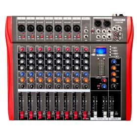 5 Core Audio Mixer 8 Channel DJ Sound Board w Bluetooth USB PC Recording Professional PA Analog Mixing Interface For Karaoke Singing Music Podcas
