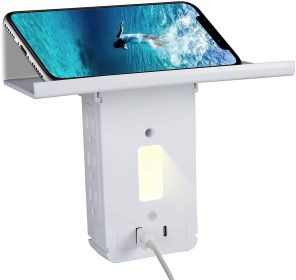 Socket Shelf Outlet-2 Pack Surge Protector Extender Multiple Outlet Wall Plug with USB A+C Ports(3.4A Total), 6 AC Outlets, Removable Outlet Shel