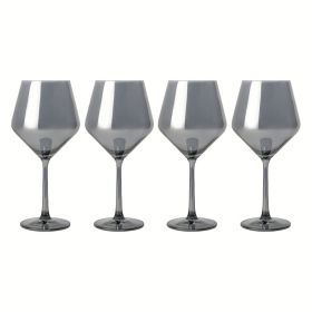 23 fl oz Smoke Iridescent Angled Wine Glasses, Set of 4