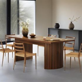 78.74 Inches Long Dining Table for 6, All Wooden Rectangle Kitchen Table, Vintage Dinner Table, Large Dining Room Tables