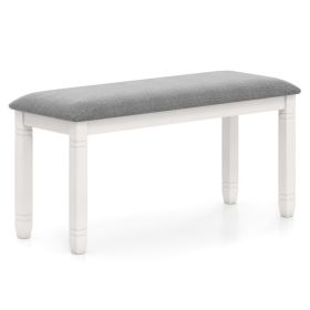Upholstered Bedroom Bench with Padded Seat and Solid Wood Legs