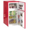 3.2 Cu Ft Compact Refrigerator, Mini Fridge with Freezer, Adjustable Shelves and Reversible Doors for Bedroom, Red