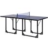 6x3ft Compact Midsize Table Tennis Table Multi-Use Family Ping-pong Table Free Standing Folding Blue