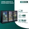 ORIKOOL Beverage Refrigerators Cooler 53 inch 3 Glass Door Back Bar, 480 Cans Commercial Display Bar Fridge for Beer Wine and Drink 11.3 Cu.Ft