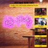VEVOR Let's Party Neon Sign, 23"X10" Neon Sign for Wall Decor, Adjustable Brightness Pink Neon Light Sign with Remote Control and Power Adapter