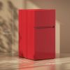 3.2 Cu Ft Compact Refrigerator, Mini Fridge with Freezer, Adjustable Shelves and Reversible Doors for Bedroom, Red