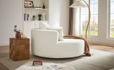 360° Swivel Chair Accent Barrel Chair Swivel Round Sofa Chair with 3 Removable Pillows for Living Room, Bedroom, Office and Hotel,Beige