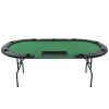 Poker Table Green and Black MDF, polyester, artificial leather, steel