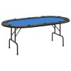 Poker Table Blue Engineered wood, felt, artificial leather, steel