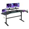 Techni Sport TS911D Gaming Desk with Shelves & Accessory Holder, Black