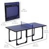 6x3ft Compact Midsize Table Tennis Table Multi-Use Family Ping-pong Table Free Standing Folding Blue