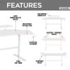 Techni Sport TS911D Gaming Desk with Shelves & Accessory Holder, White