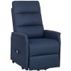 HOMCOM Power Lift Chair for Elderly, Fabric Recliner Sofa with Remote Control, Side Pockets, Quick Assembly, Deep Blue