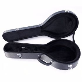 Hardshell A-Style Mandolin Case Leather Wood Microgroove Black