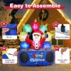 6ft Xmas Inflatable DJ Santa - RGB LED Orbs Music Mute Mode Stakes/Ropes Quick Setup Outdoor Party Decor