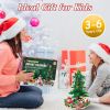 Christmas Tree Building Toy - 701 Pcs with 24-Day Countdown Calendar, 30 LED Warm Lights (USB Powered) - Santa, Ornaments