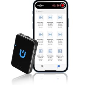 Voice Recorder, Extra-long Standby, Stereo Speaker, Built-in Magnet, Black Mirror (Color: Black)