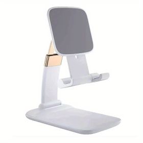 Desk Phone Holder; Foldable Hight Adjustable Phone Stand; Small And Flexible Compatible With Any Smartphones-L-311 (Color: White)