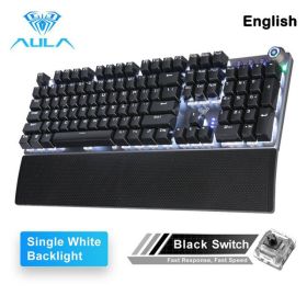 F2088 Mechanical Gaming Keyboard Anti-ghosting 104 brown Switch blue Wired Mixed Backlit Keyborad for Game Laptop PC (Ships From: China, Color: 108 White backlight)