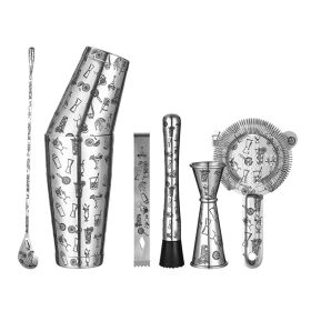 Stainless Steel 7 Piece Cocktail Set Bar Set (material: Stainless Steel, Color: Cocktail Imagery)