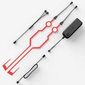 Motorcycle Helmet Lighted Strip Night Riding Helmet Light Strip LED Warning Lights (Color: Helmet light bar-red)