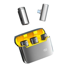 Cross border new wireless lavalier microphone with charging chamber; mobile phone live broadcast; outdoor recording; noise reduction radio microp (colour: S13 yellow TC interface)