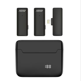 Cross border new wireless lavalier microphone with charging chamber; mobile phone live broadcast; outdoor recording; noise reduction radio microp (colour: S13 Apple interface (with charging case))