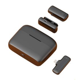 Cross border new wireless lavalier microphone with charging chamber; mobile phone live broadcast; outdoor recording; noise reduction radio microp (colour: J13 one driven two pingguo interface (with charging chamber))