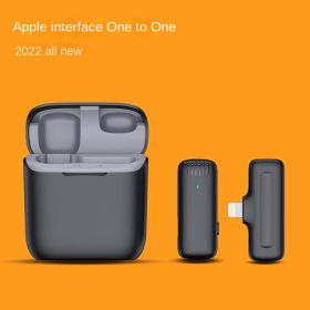 Cross border new wireless lavalier microphone with charging chamber; mobile phone live broadcast; outdoor recording; noise reduction radio microp (colour: J11 one driven one pingguo interface (with charging chamber))