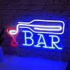 1pc Bar Neon LED Sign,USB-Powered, Multicolor Illuminated Wall Decor for Bars, Cafes, Clubs & Restaurants - Vibrant Pink & Blue Light