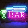 1pc Bar Neon LED Sign,USB-Powered, Multicolor Illuminated Wall Decor for Bars, Cafes, Clubs & Restaurants - Vibrant Pink & Blue Light