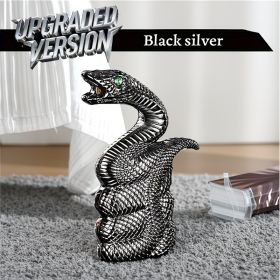 "Snake Windproof Lighter – Horizontal Flame Butane Lighter + Desktop Decor – Unique Men's Gift" (Color: Black)