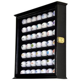 49 Golf Ball Display Case Cabinet Wall Rack Holder w/98% UV Protection Lockable XH (Color: Black)