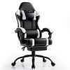 Video Game Chairs for Adults, PU Leather Gaming Chair with Footrest, 360°Swivel Adjustable Lumbar Pillow Gamer Chair
