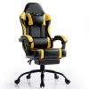 Video Game Chairs for Adults, PU Leather Gaming Chair with Footrest, 360°Swivel Adjustable Lumbar Pillow Gamer Chair
