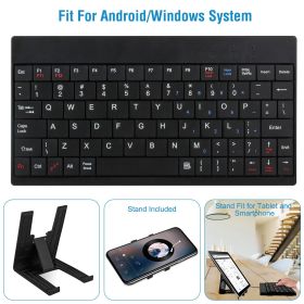 80 Keys Wired Keyboard Mini USB Connector Keyboard Portable Durable Keyboard with Carry Bag (Color: Black)