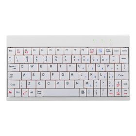 80 Keys Wired Keyboard Mini USB Connector Keyboard Portable Durable Keyboard with Carry Bag (Color: White)