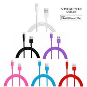 Lightning to USB Charge and Sync Apple Certified Cable 65ft (2 mts) (Color: White)