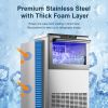 Commercial Ice Maker 100-150lbs/24H Ice Maker Machine, Auto Self-Cleaning, LED Digital Display, Blue Light
