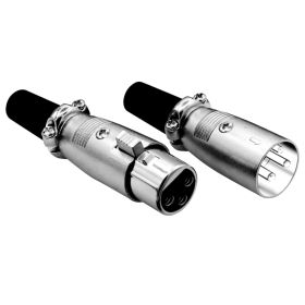 5Core XLR Connector Male Female to 1/4 Audio Jack 3 Pin Secure Mic Plug w Locking Ends (SKU: 1 Pair)
