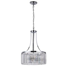 3 Light crystal pendant light (Color: Chrome)